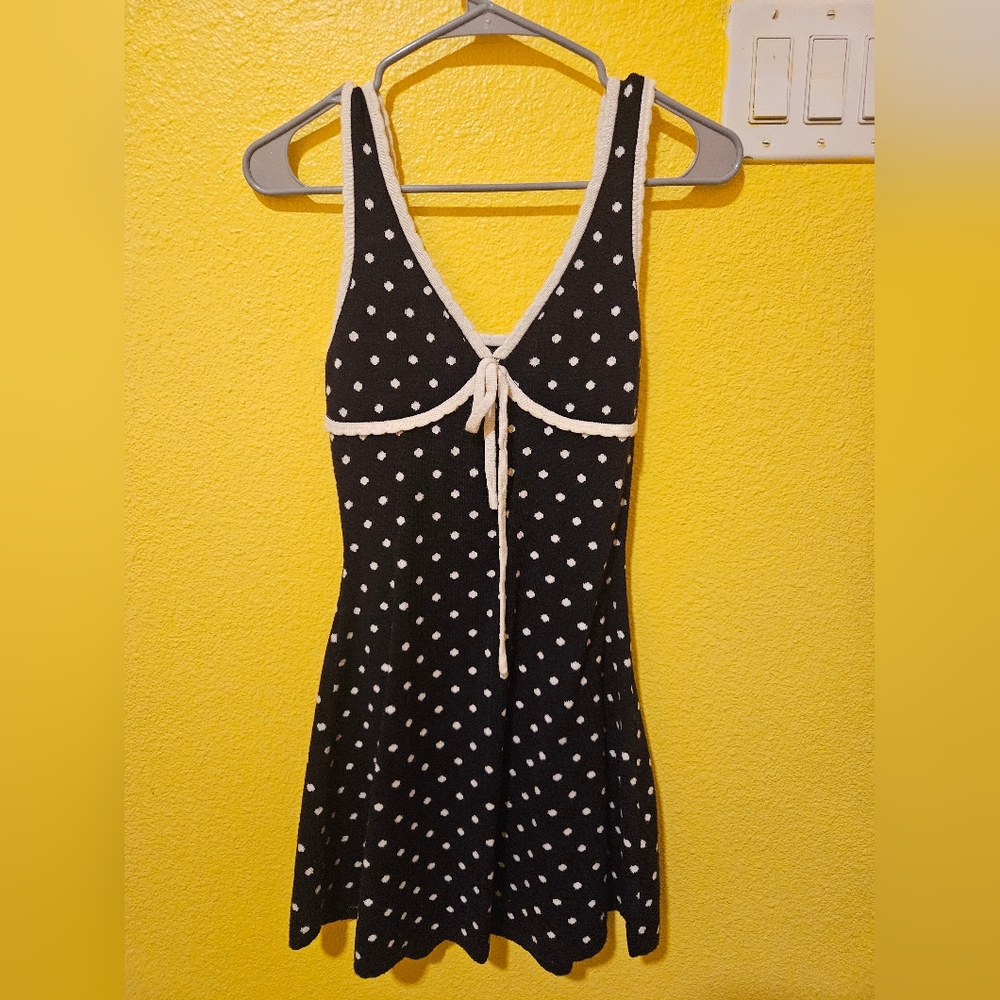 Cider Black and White Polka Dot Dress